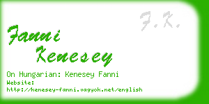 fanni kenesey business card